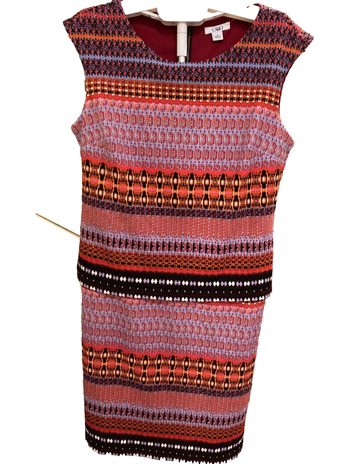 Cato Sleeveless Dress, SZ 12, Stretch, Zipper, Polyester/spandex