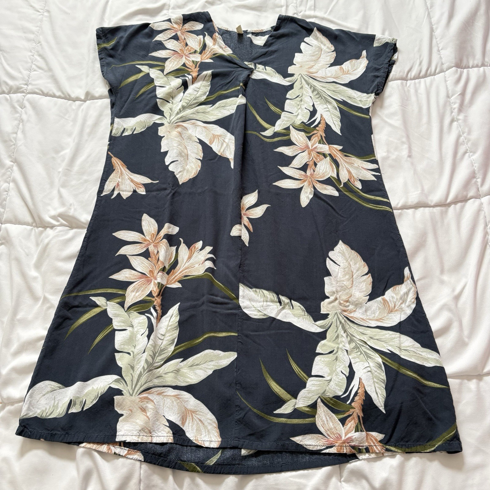 Womens Blue Floral Tropical Cover Up Dress Beach Summer Resortwear Lightweight