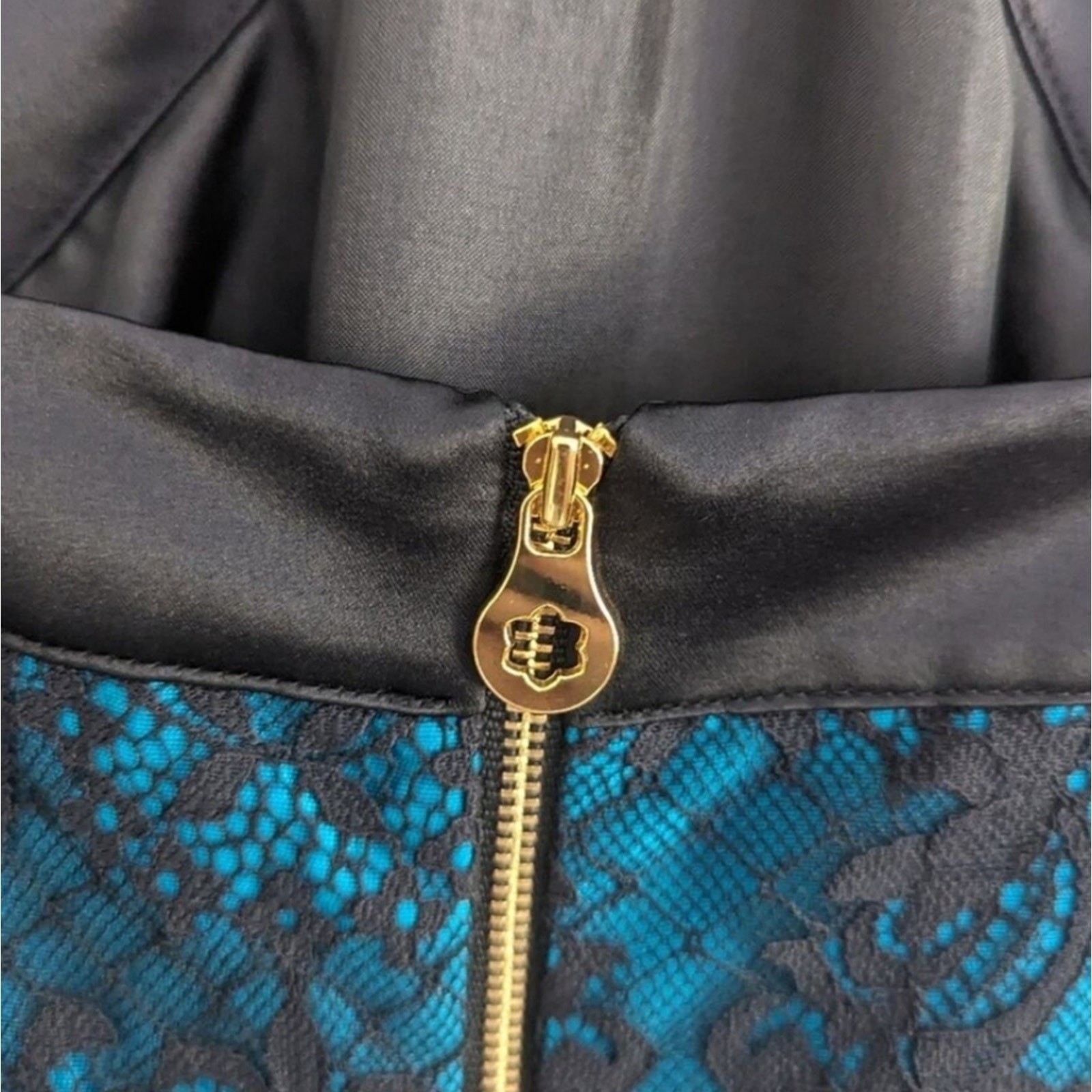 Draper James Betty Party pLace Halter MiniKnee Length Dress Teal Black Size 10