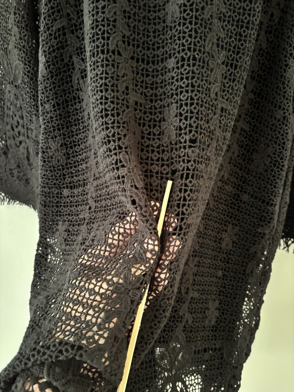 Gypsy 05 Global Village Total Crochet Dress M Fringe Boho Hippie Festival Party