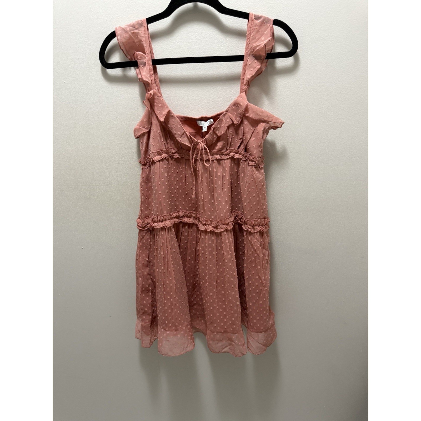 Patrons of Peace Mulberry Swiss Dot Tiered Mini Dress – XS – NWT Boho