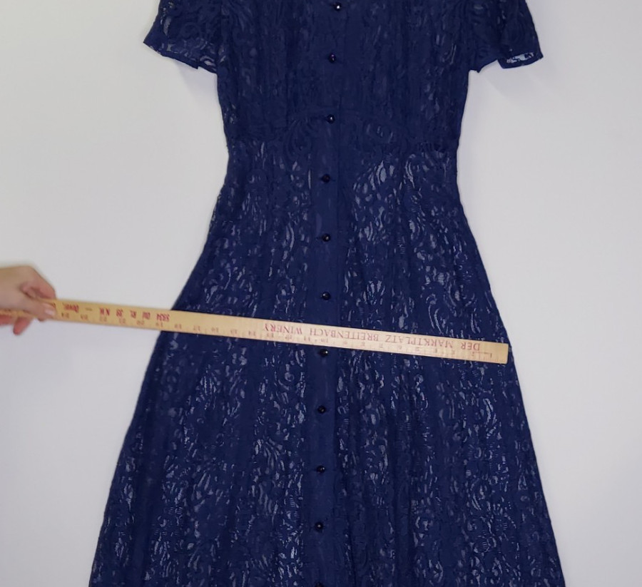 All That Jazz 90s Lace Dress 9/10 Button Sheer Navy Empire Maxi Whimsigoth Prom