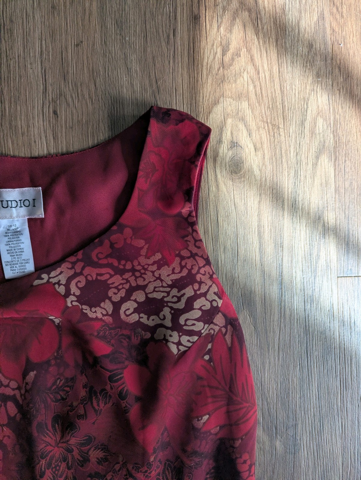 Romantic Goth Sleeveless Burgundy Floral Midi Dress Sz 12
