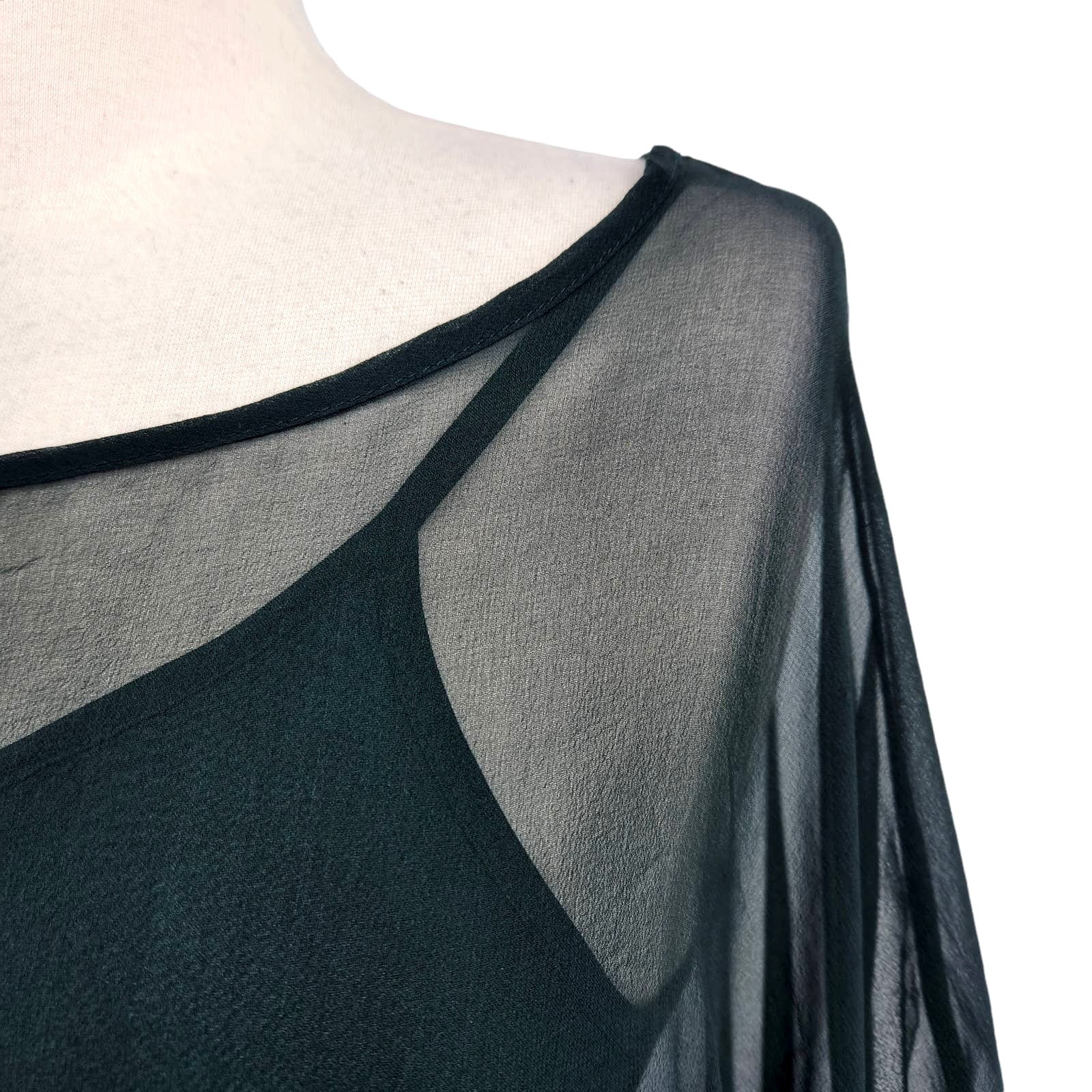 McGinn Mini Dress Silk Sheer Overlay Top Size Small