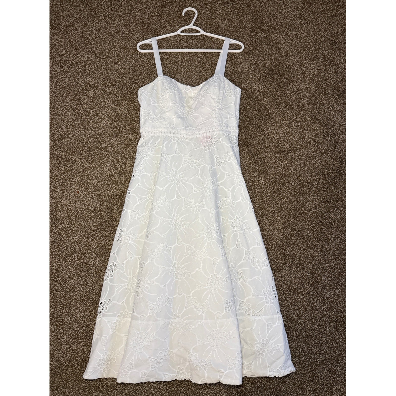 NWT Lilly Pulitzer Fawn Midi Dress Resort Cabana Eyelet Floral 6 Wedding