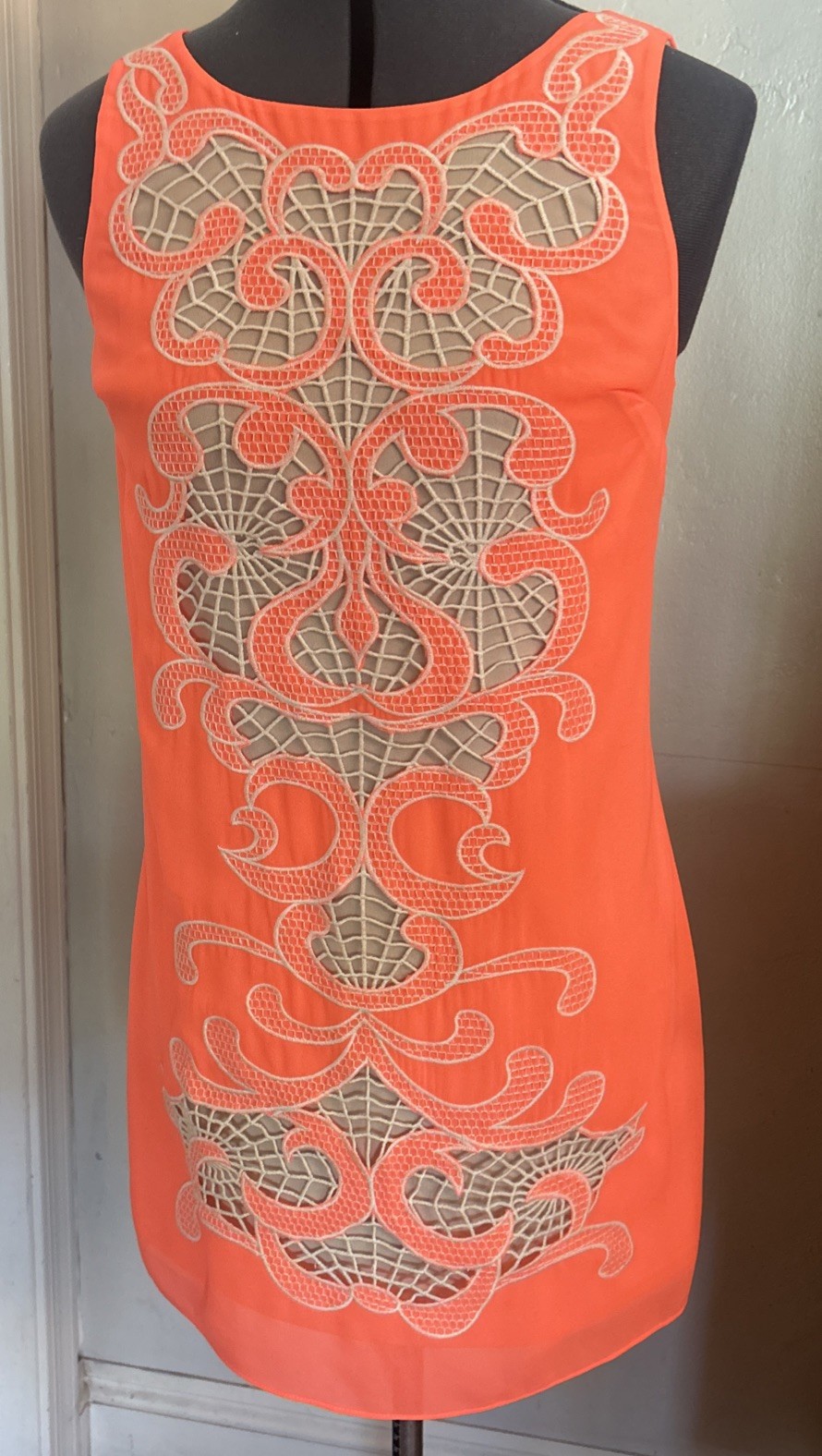 Paris & Me Boutique Mini Neon Dress with Cut Out. Summer- Cute! Sz Small
