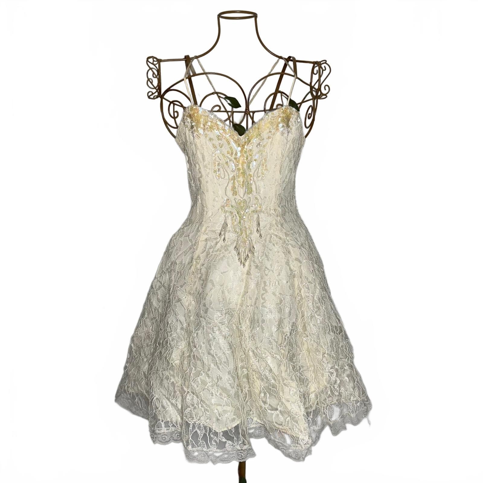 Vintage Legends Fashions Beaded Lace Party Dress Bridal Reception Prom 9/10