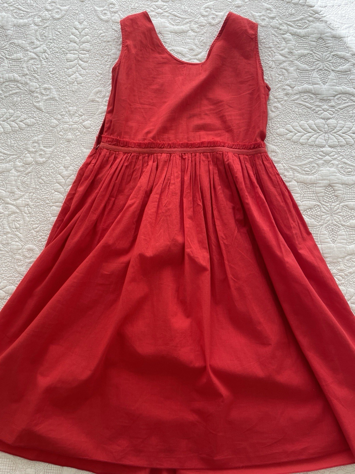 Husk Red Mexican Embroidered Boho Dress
