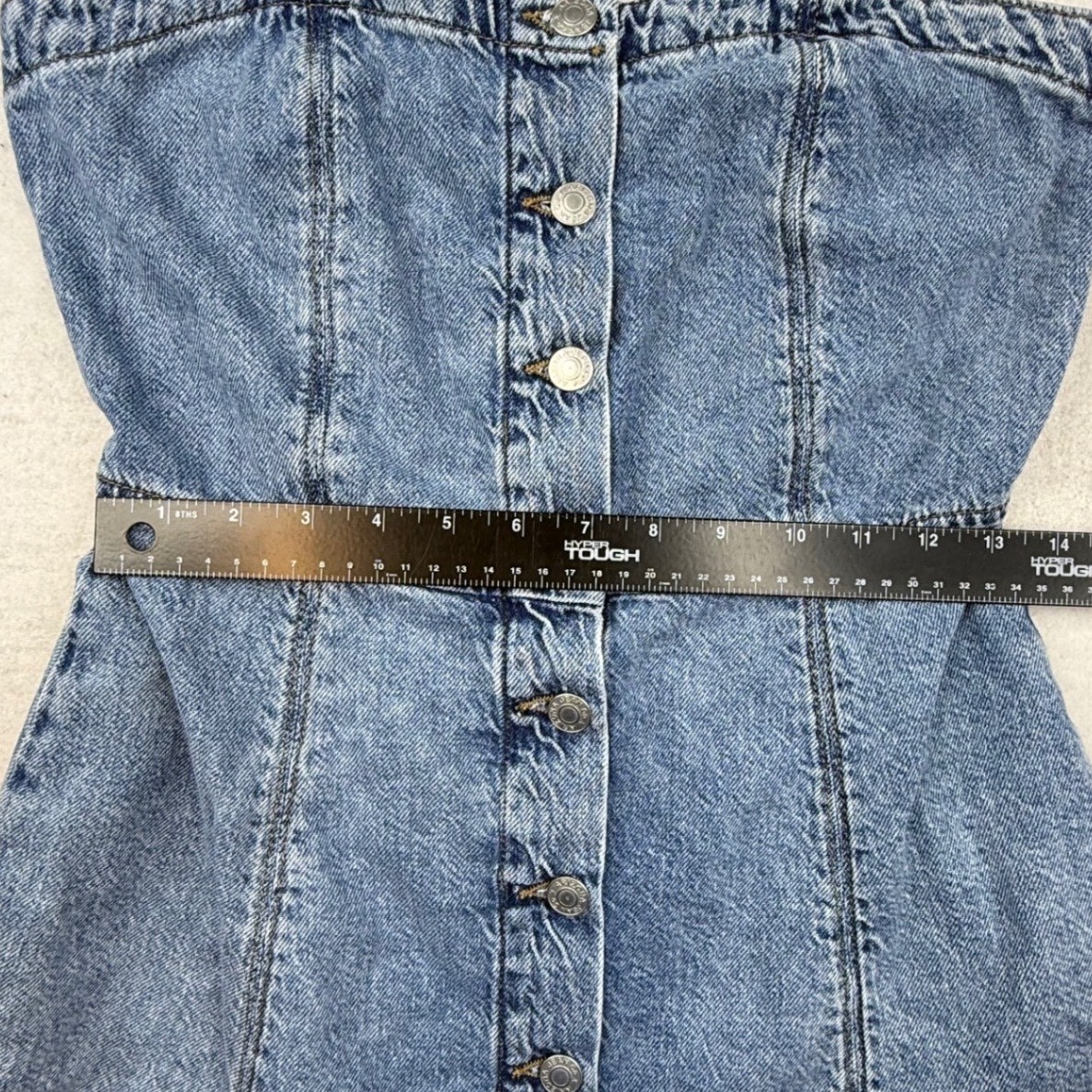 Arizona Jean Denim Button Front Pinafore Dress Womens Medium Y2K 90s Festival