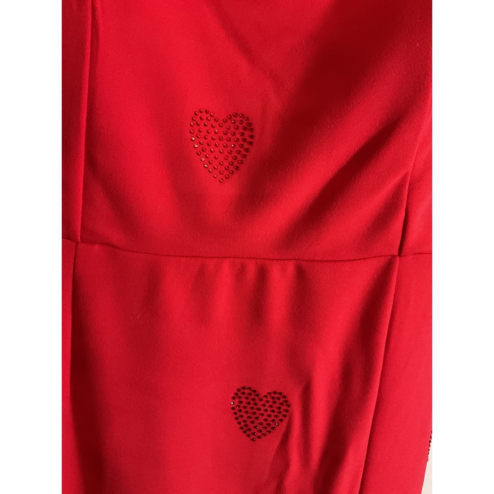 2 Planet Gold Red & Black Square Neck Sparkle Heart Mini Dress XL