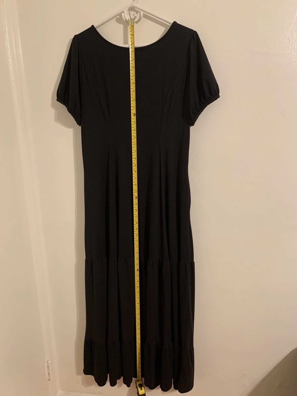 Hot Topic Black Empire Maxi Dress XL Pockets Goth Whimsigoth Lace Up Long VGC