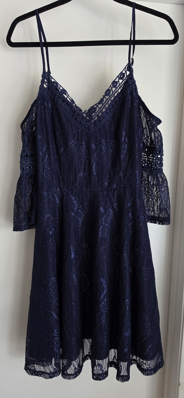 City Triangles Women’s Navy Lace Dress Size 9 Nylon Spandex Polyester Blend