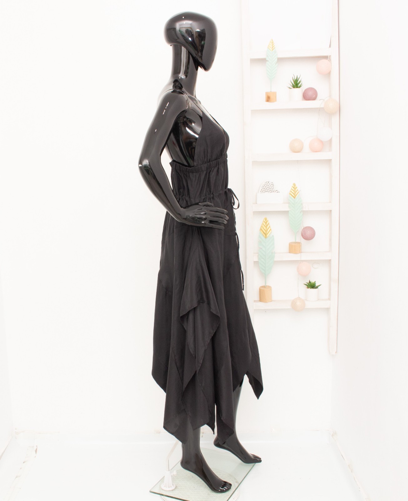 Filippa K Silk Dress Black Asymmetric Draped Sleeveless Fit&Flare Dress M