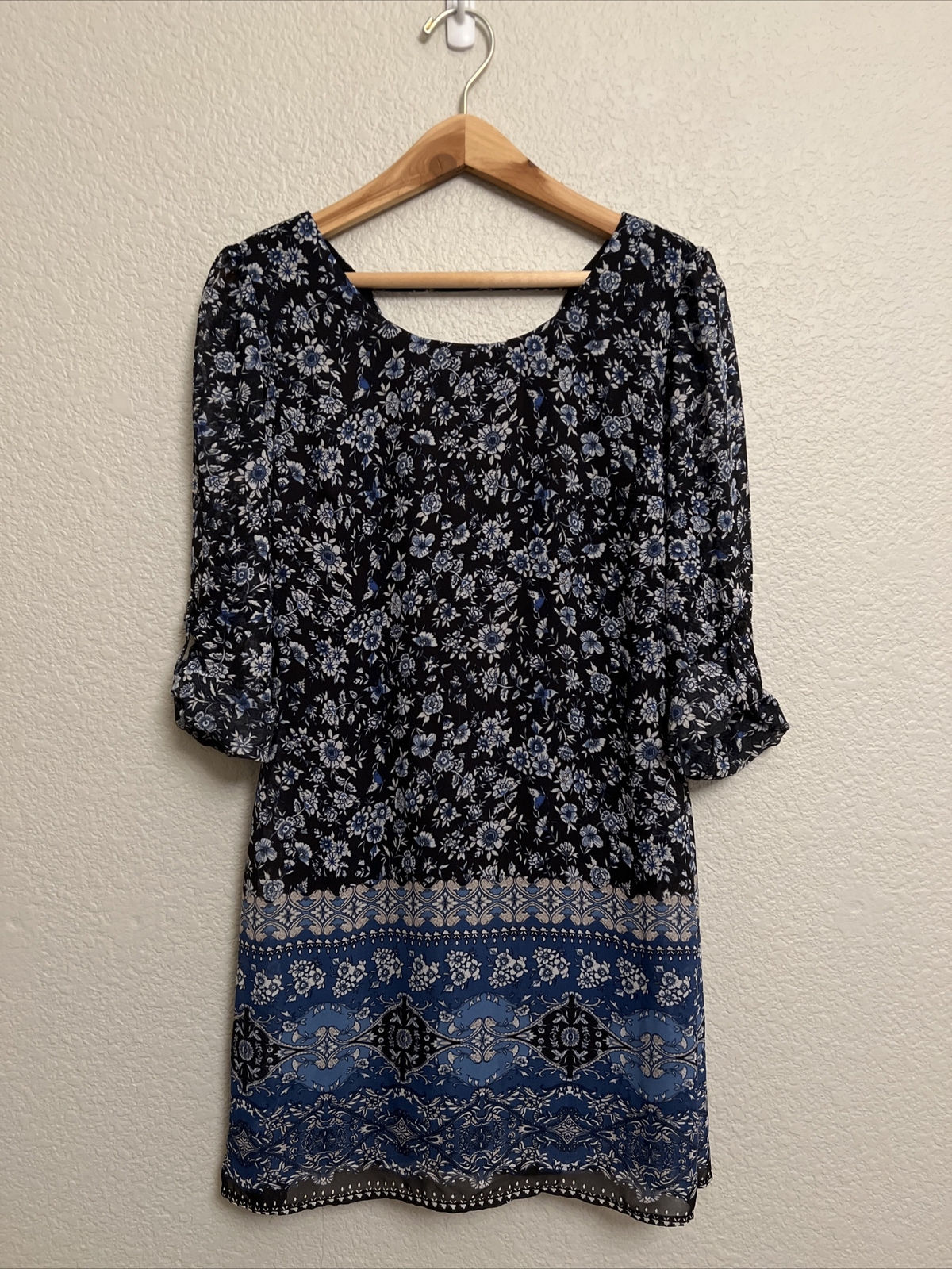 NEW Speechless Floral Tunic Dress Sheath Shift Cottagecore Fairy Coastal Lined S
