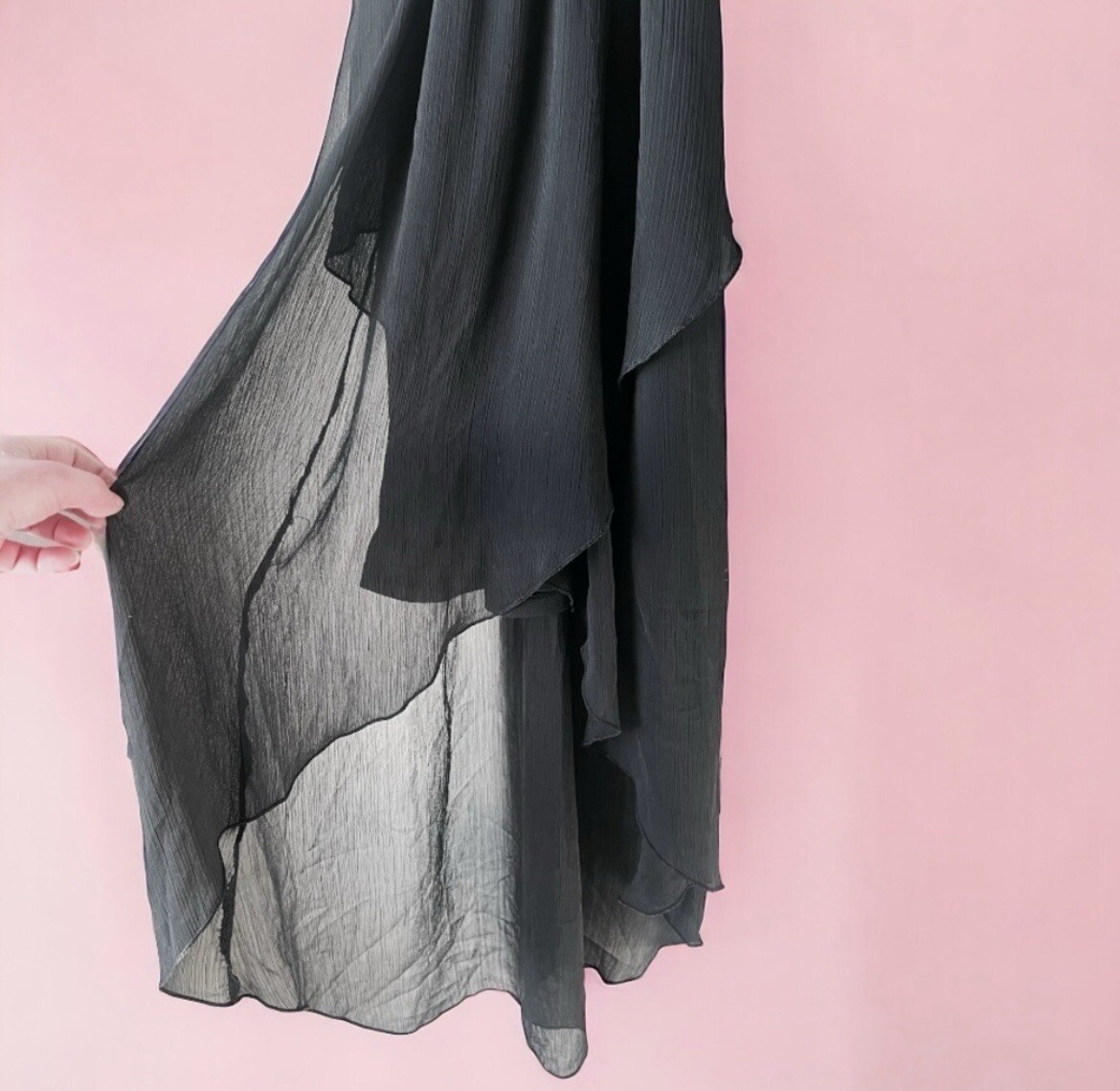 Black & White Sleeveless Summer High Low Dress – Size Small