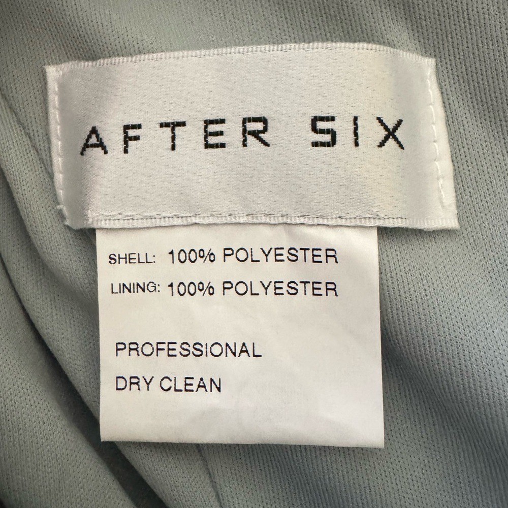 After Six by Dessy Draped 1-Shoulder Maxi Dress w/Scarf Bow, Willow Green Size 2