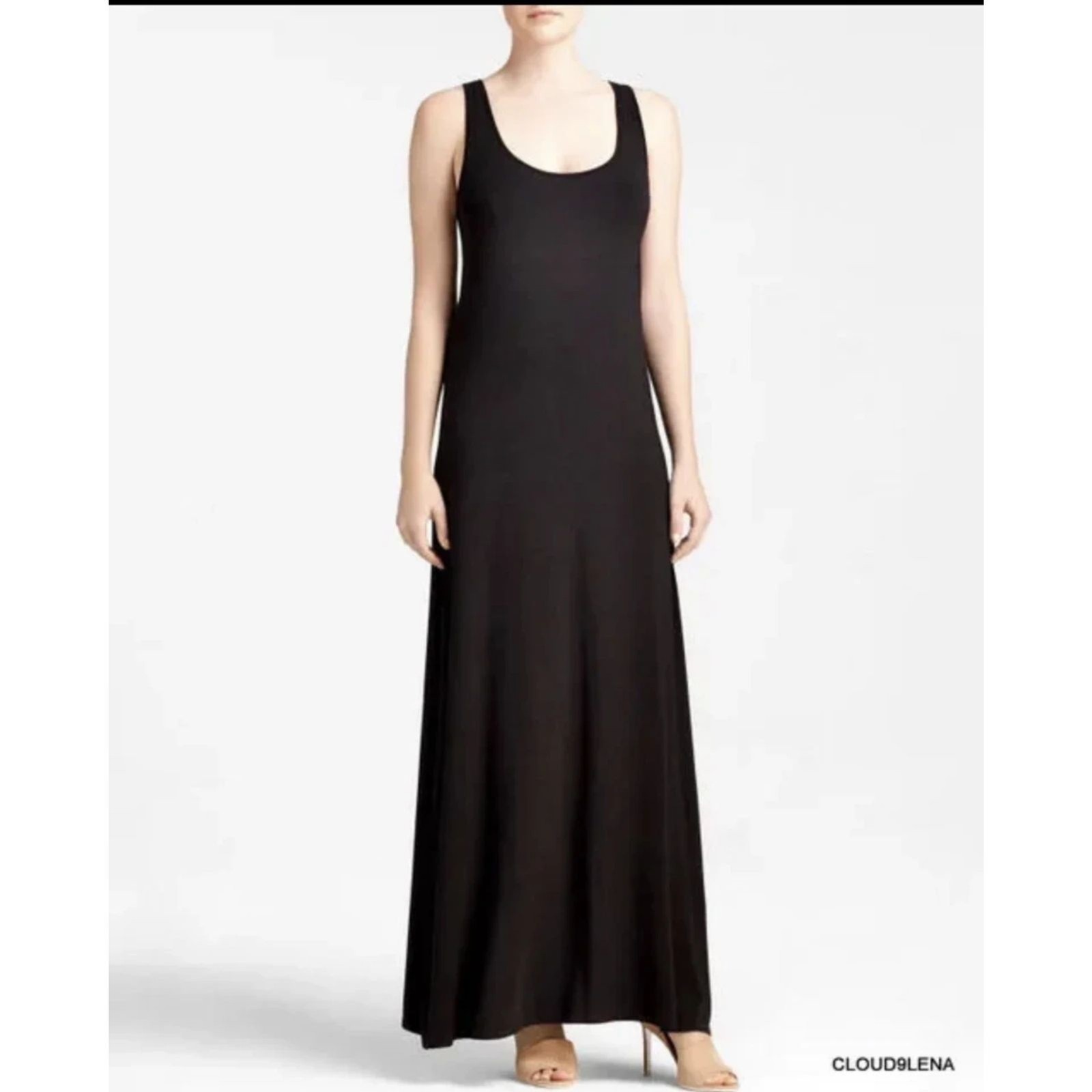 Vince Sleeveless Modal Chambray Back Maxi Tank Dress Size XS EUC