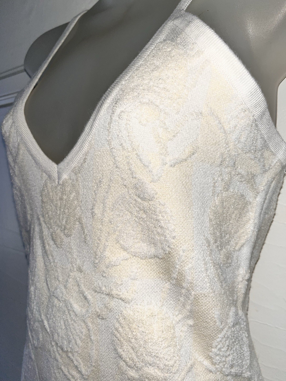 NWT Anthropologie Rue Stiic Cicely Jacquard Knit Maxi Dress Cream Sea Shells-XS