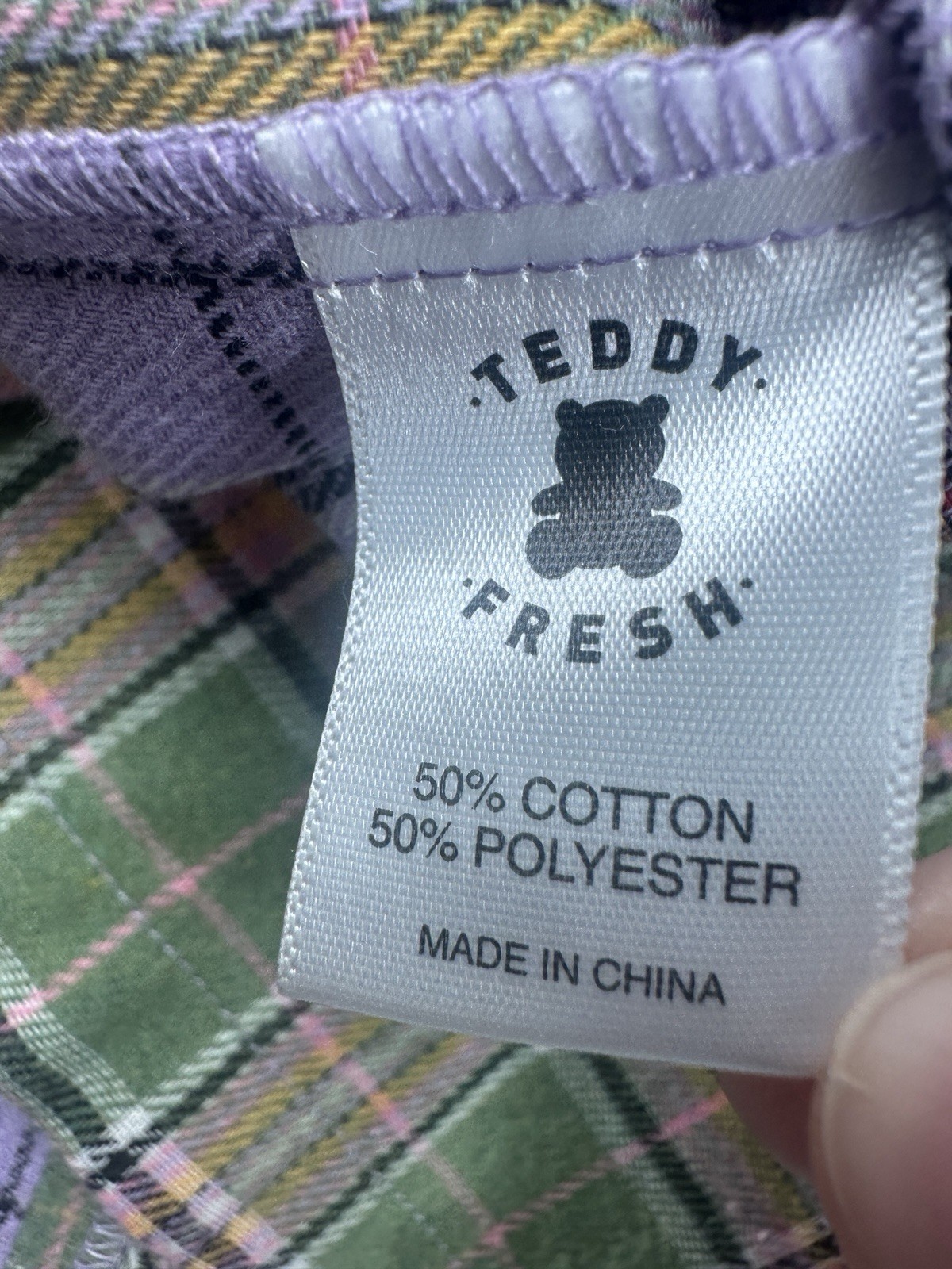 Teddy Fresh Patchwork Plaid Babydoll Dress Women’s M Colorblock Oversized Preppy