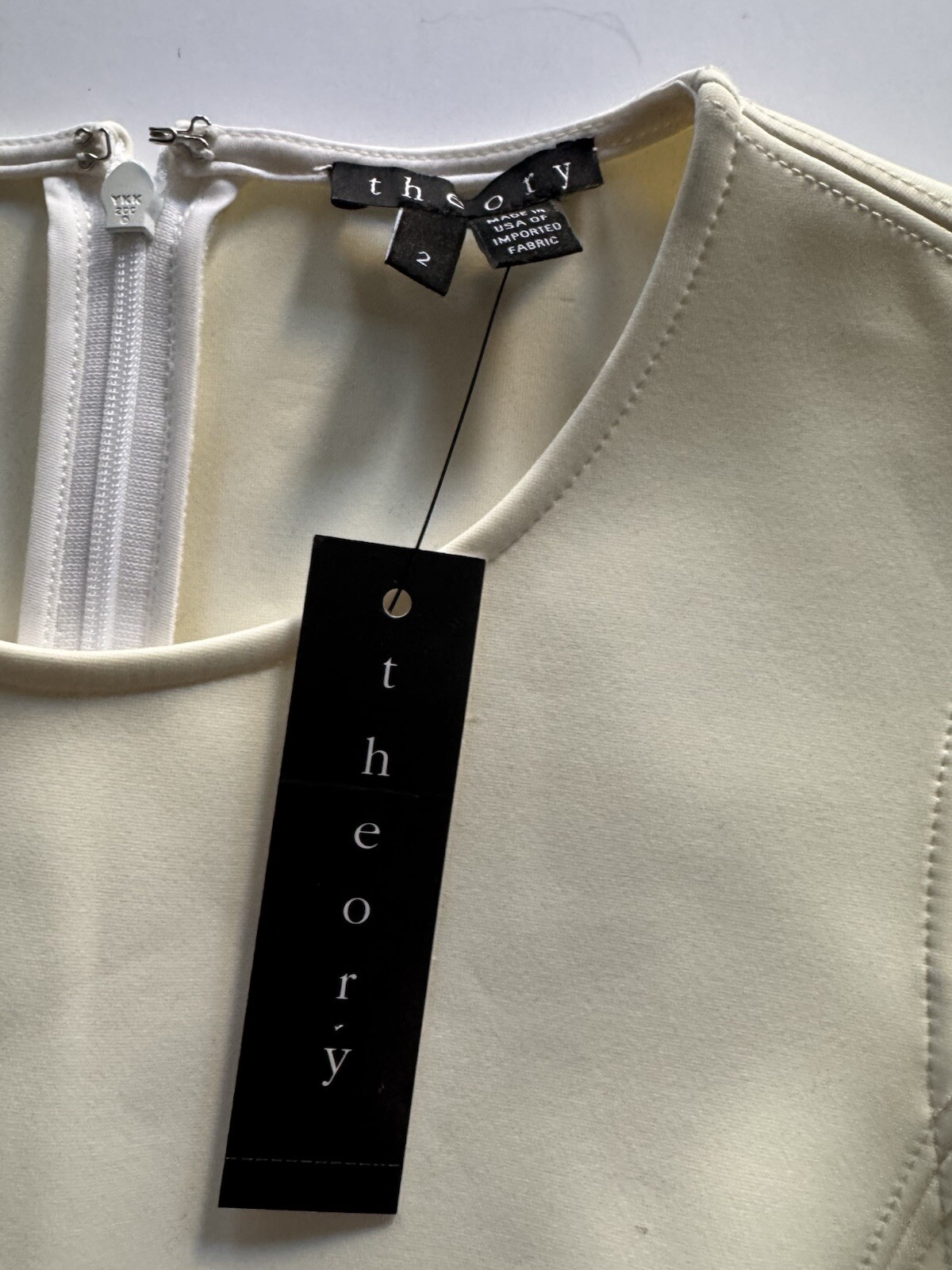 THEORY Tillora KN2 Mod Knit Neoprene Scuba Dress Size 2 $395 ~ Off White