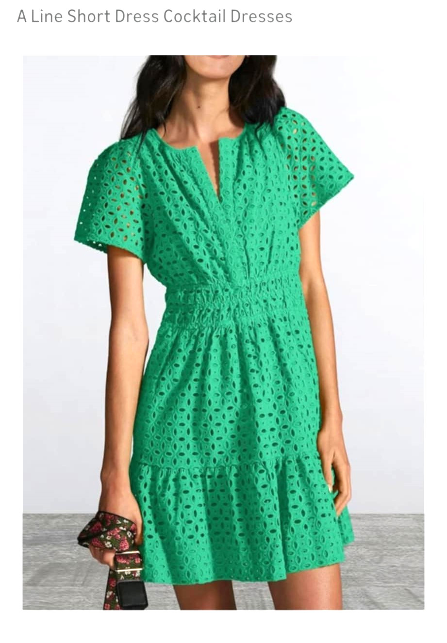 AGYMNX Women A-Line Cocktail Dress Green size 10 (large) Ruffle hem Clinch Waist