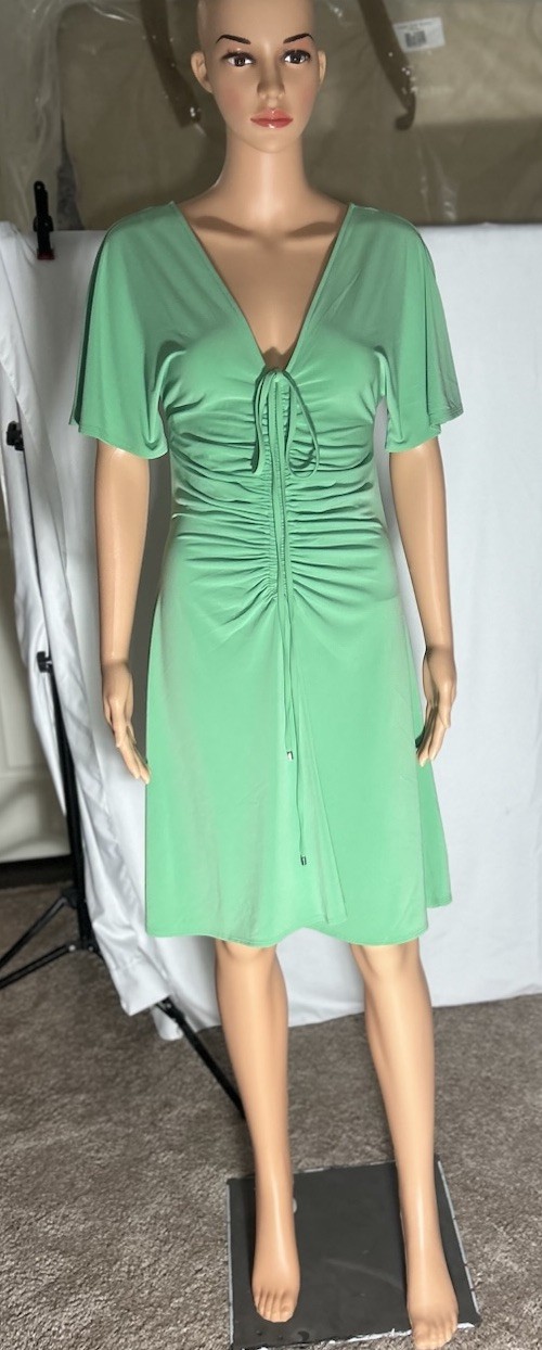 NEW WHBM White House Black Market Women’s Dress Sheath V-neck Green Small NWT