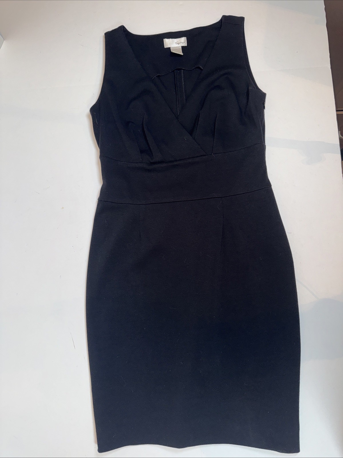 Spiegel Black Sleeveless Dress V Neck Womens Size 8 Knee Length