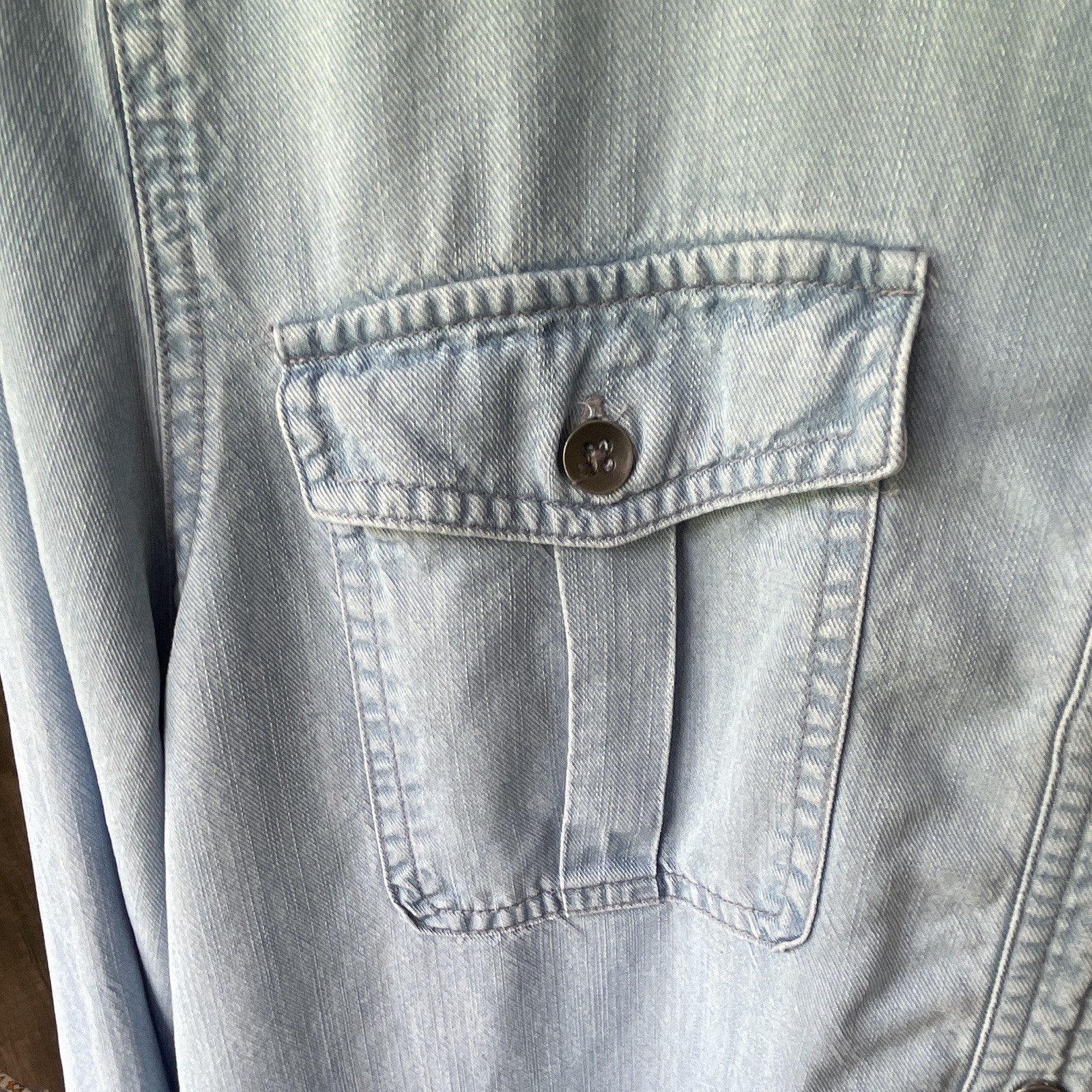 VTG Y2K Chaps Chambray Denim Button Up Midi Dress XL