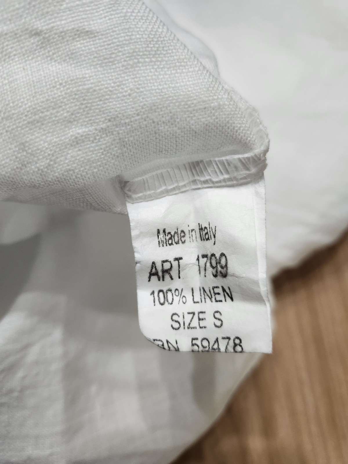 Valentina Naldi Dress 100% Linen Small Made In Italy White Long Tie Shoulders
