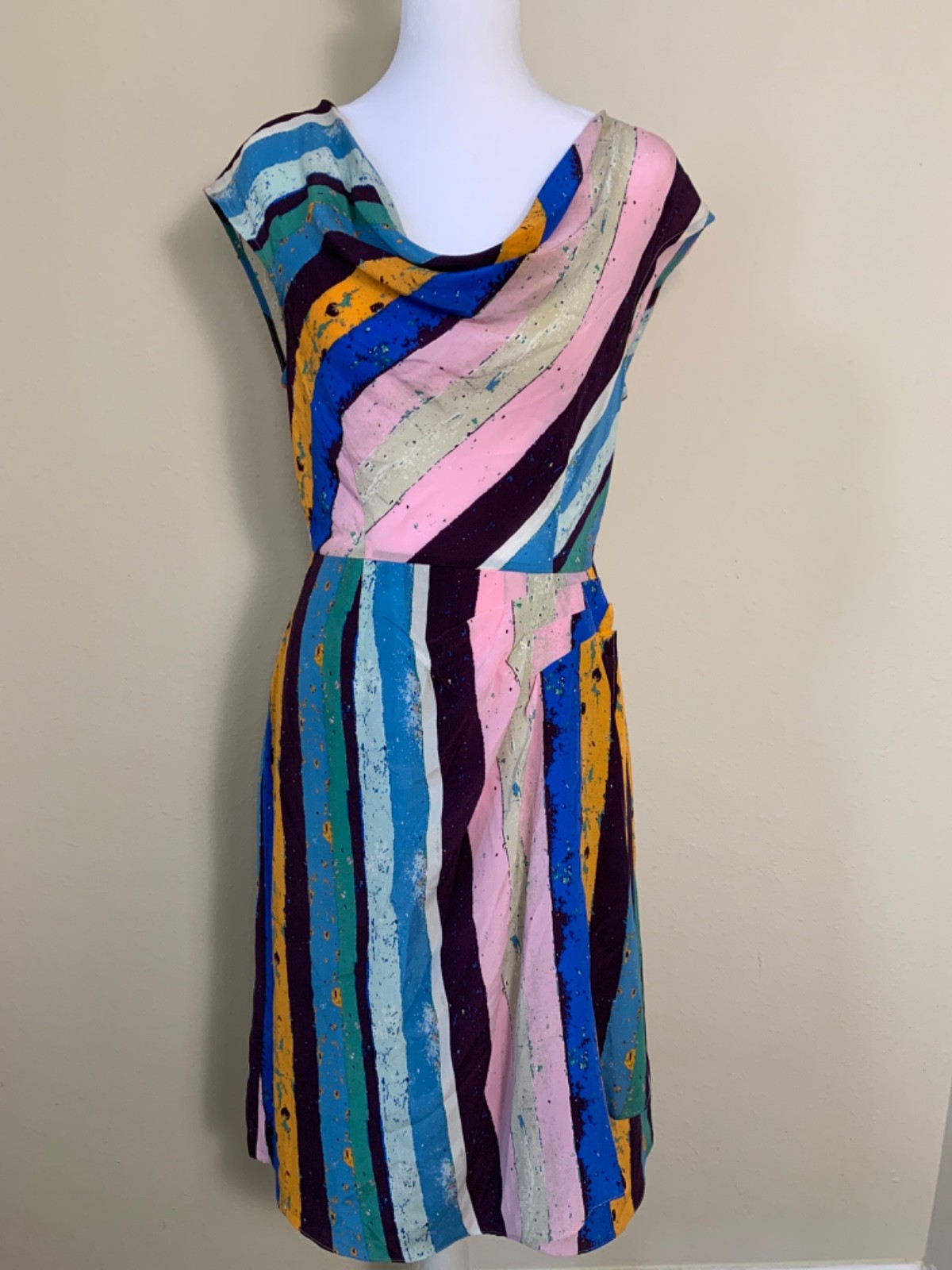 Anthropologie Plenty Tracy Reese Silk Draped Cowl Dress Size 6