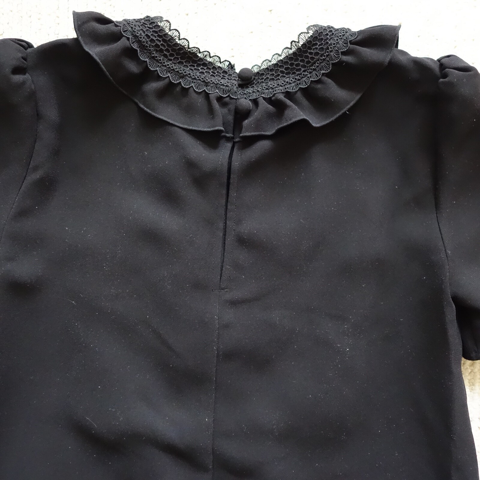 Self-Portrait Black Lace Bib Crepe Mini Dress UK 6 US 2
