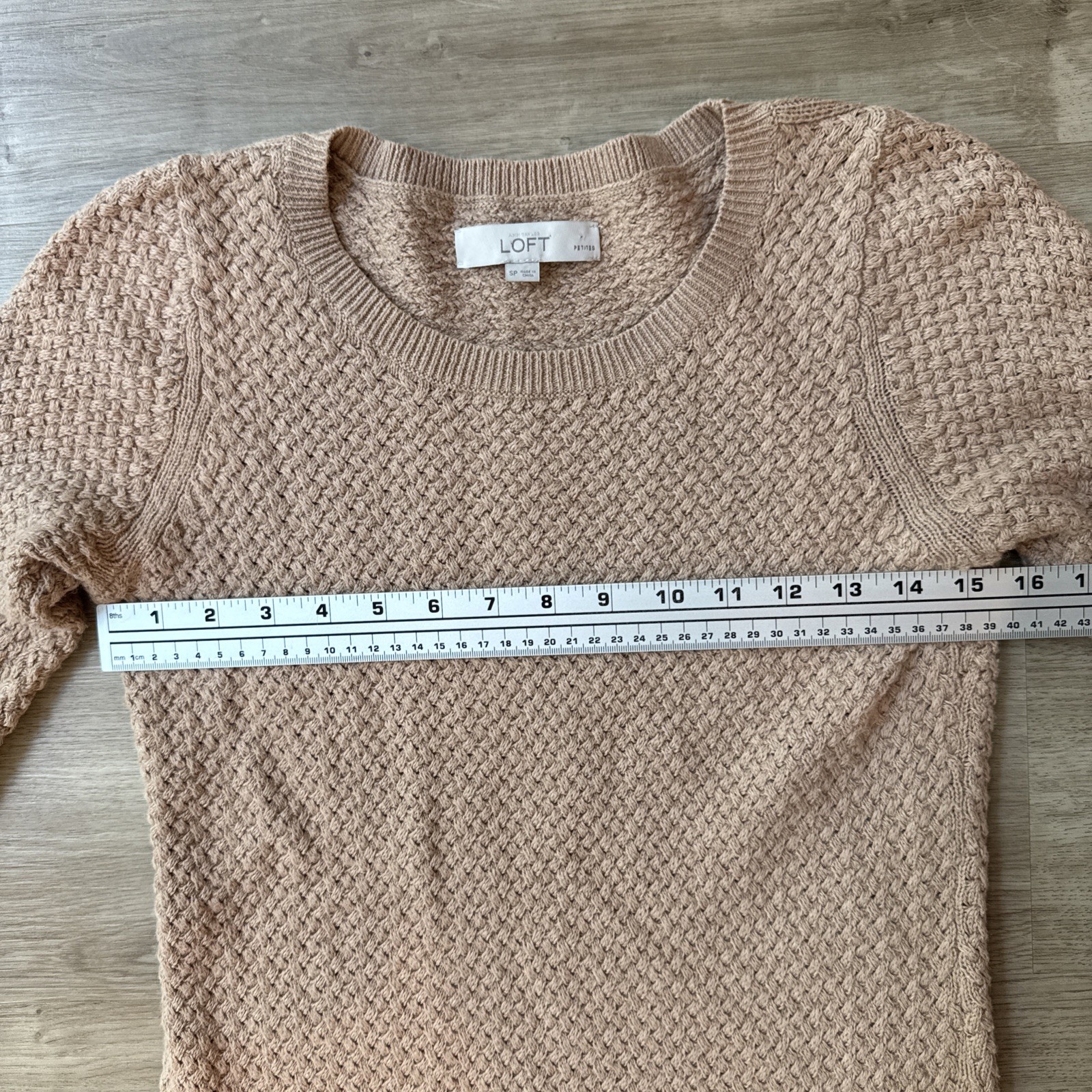 Ann Taylor LOFT Sweater Dress Petite Small Tan Camel Hair Blend
