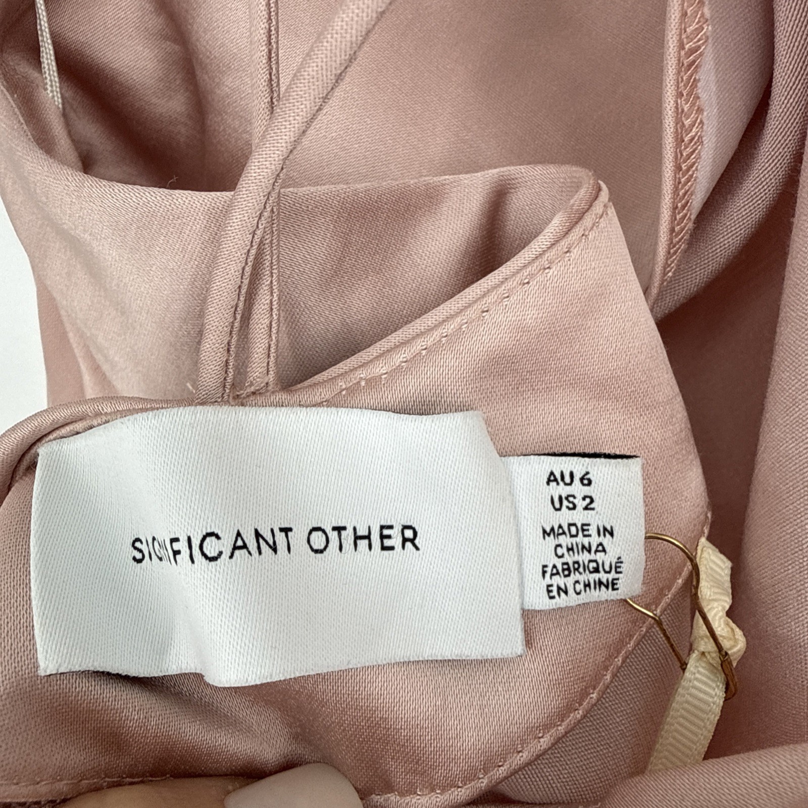 Significant Other Size US 2 Vienna Satin Blush Pink Slip Midi Dress New Flaw