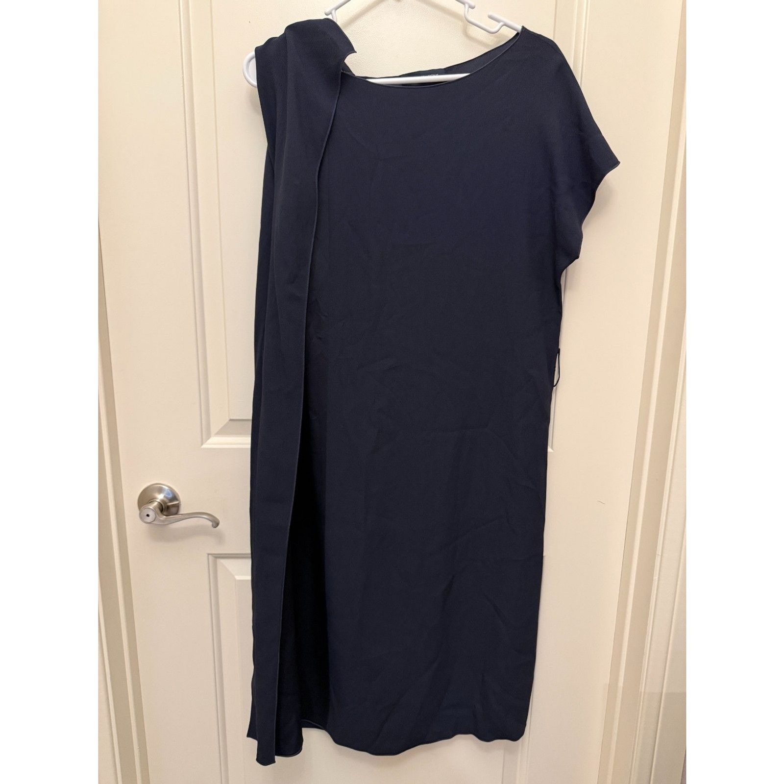 PIAZZA SEMPIONE Made in Italy Navy Draped Sheath Dress Size IT 42 – US12