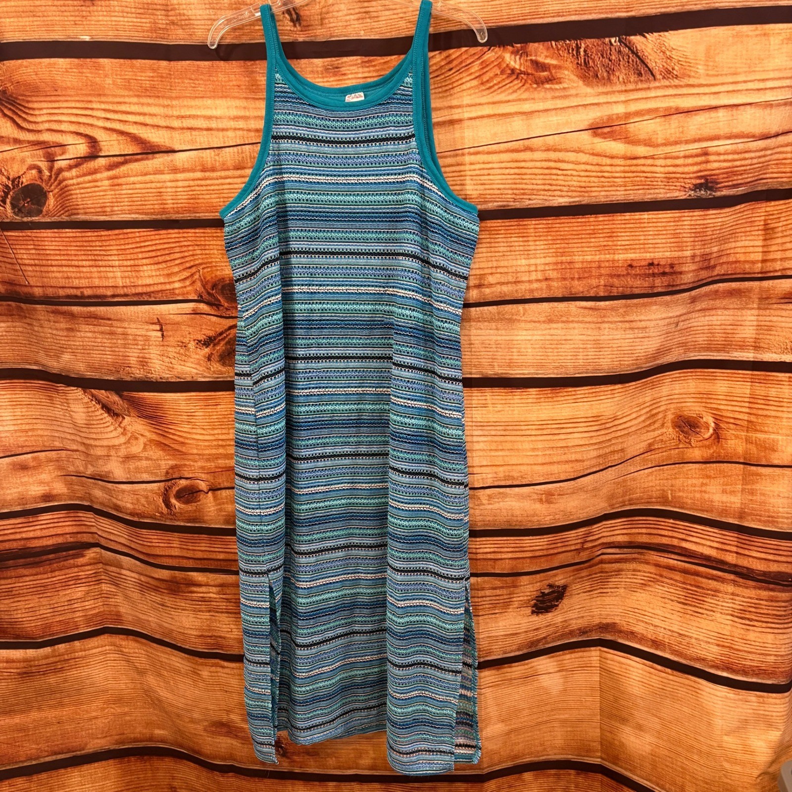 No Boundaries Womens Strap Tank Top Blue Ombre Maxi Bodycon Dress Size XXXL
