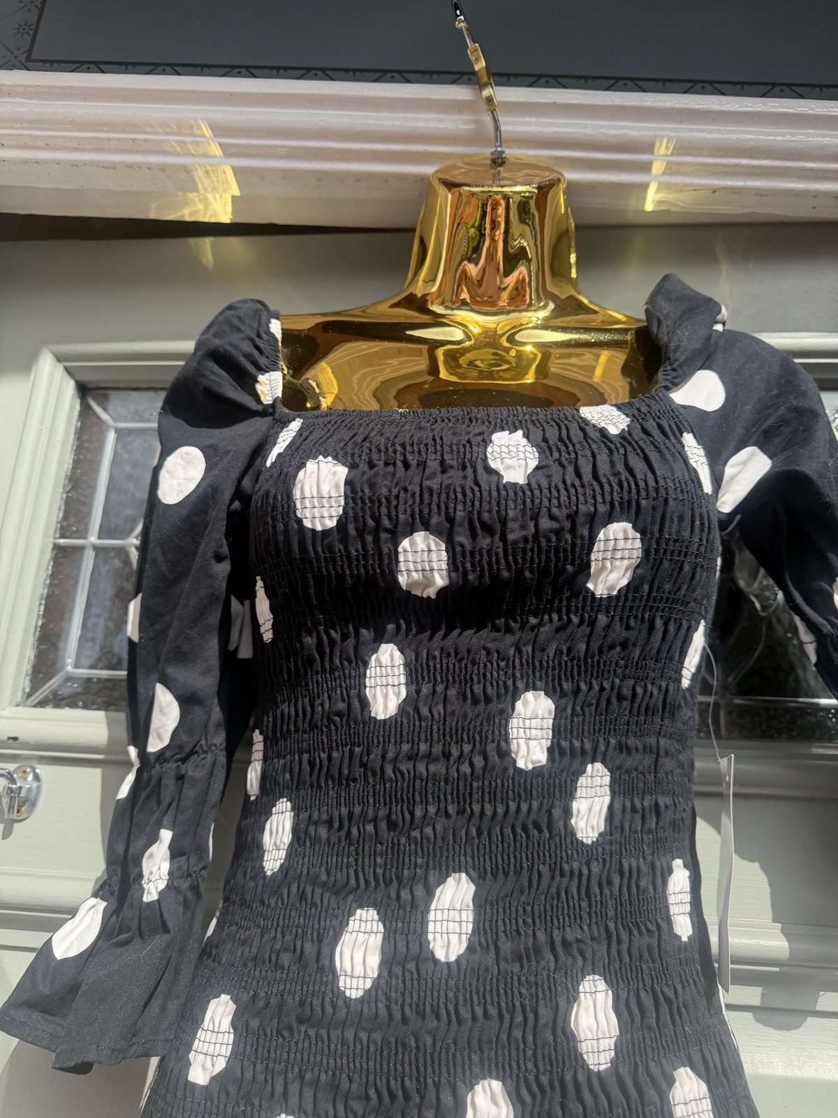 Never Fully Dressed Black Minnie jojo spotty wiggle Dress Size 6 b100