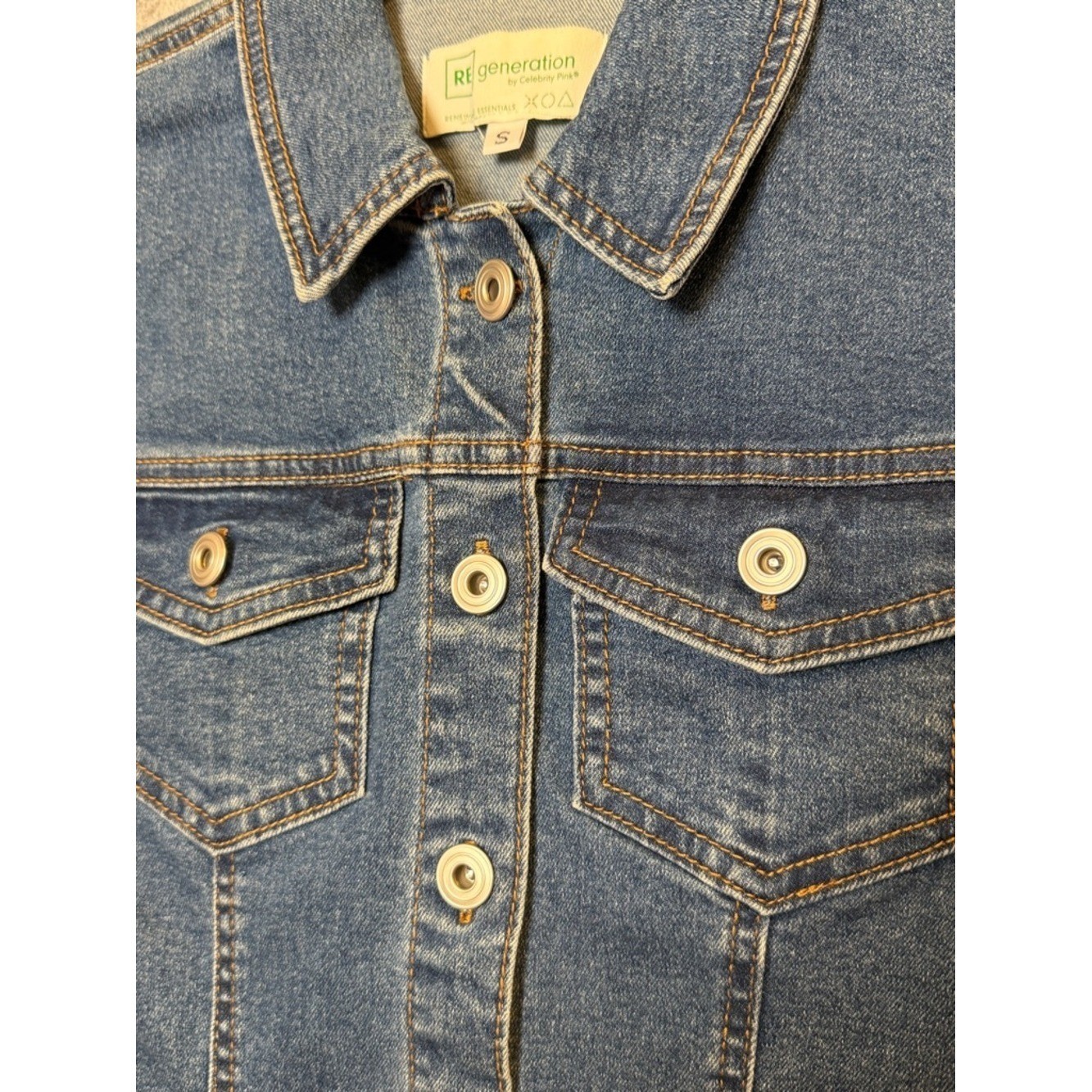 REgeneration by Celebrity Pink Dalia Denim Dress Blue Long Sleeve Mini S NEW
