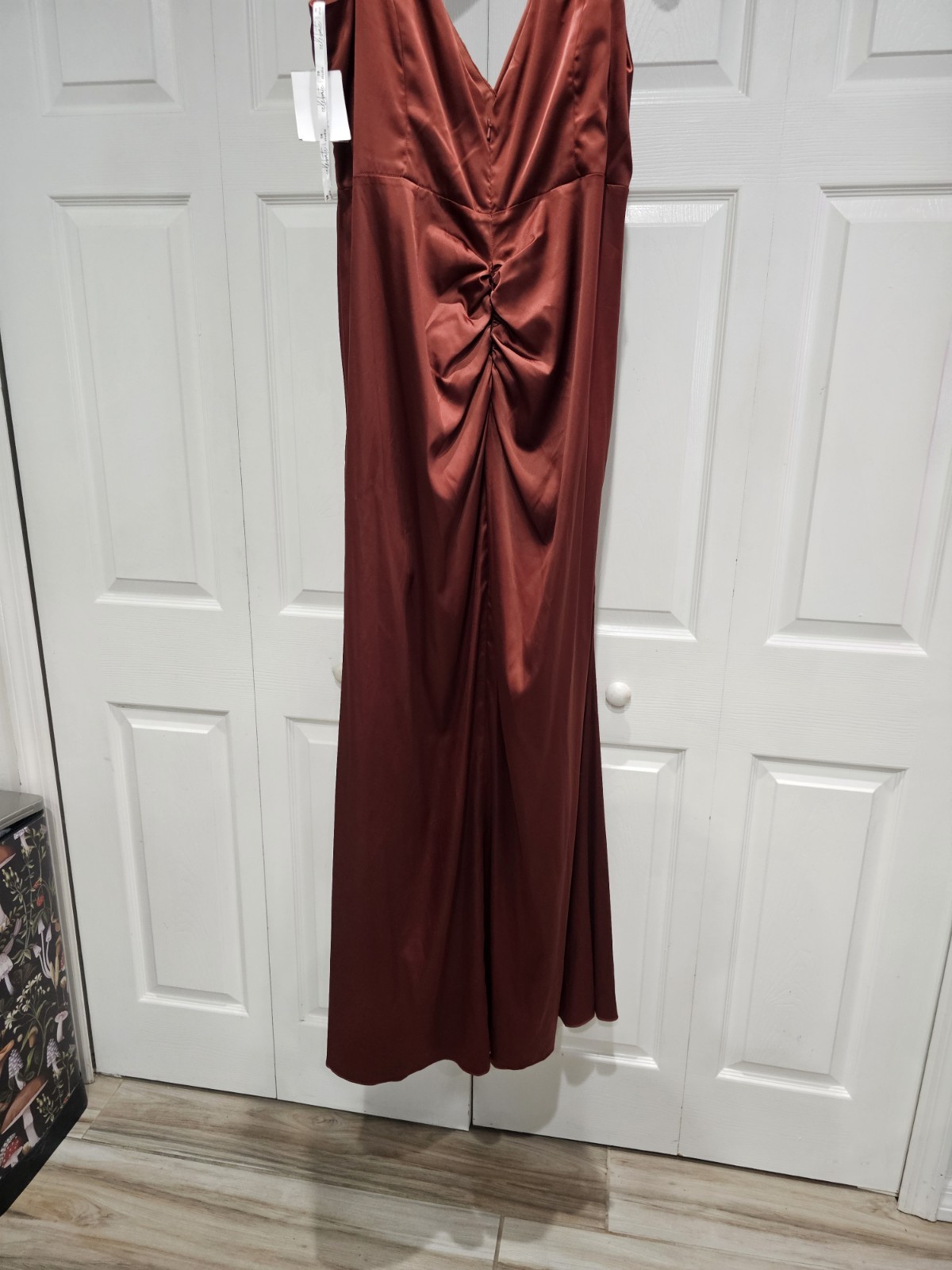 DB Studio Drawstring Dress Brown Satin