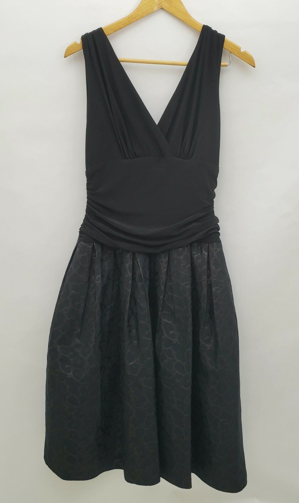 S L Fashions Womens Black Back Zip Sleeveless Bouffant Flare Dress Size 12