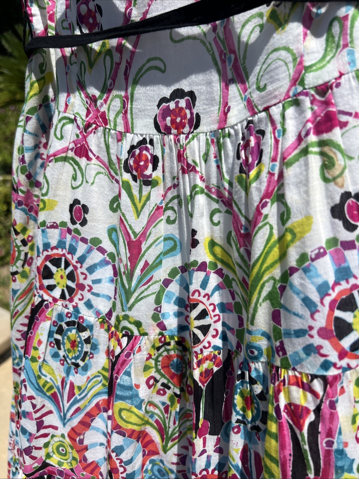 Vintage Nanette Lepore Cotton Silk Lightweight Sleeveless Belt Sundress Dress 6