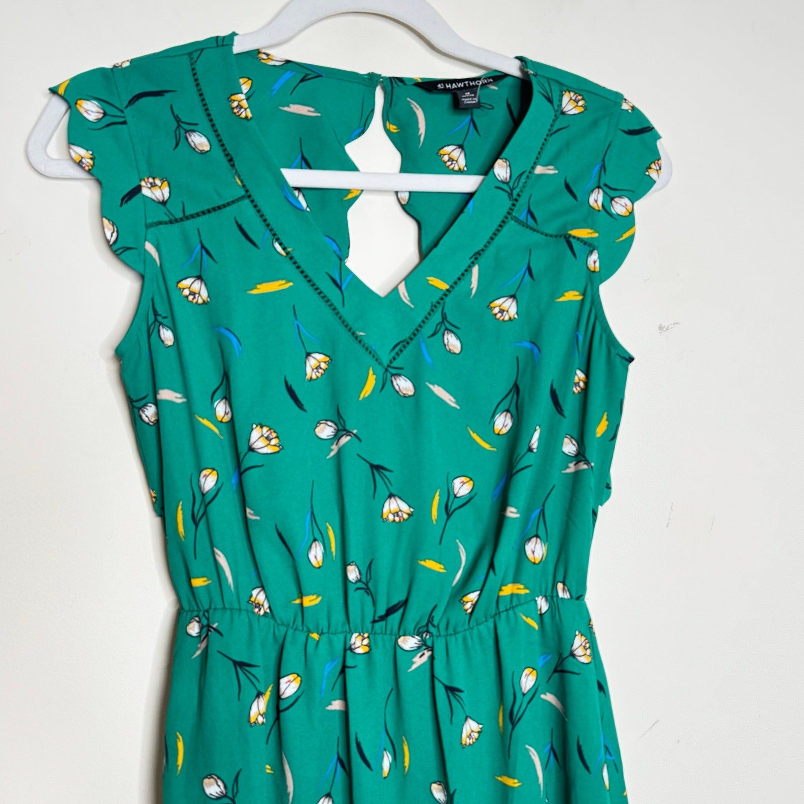 41 Hawthorn Midnight Scallop Detail Dress in Green NWT Petite Size Medium