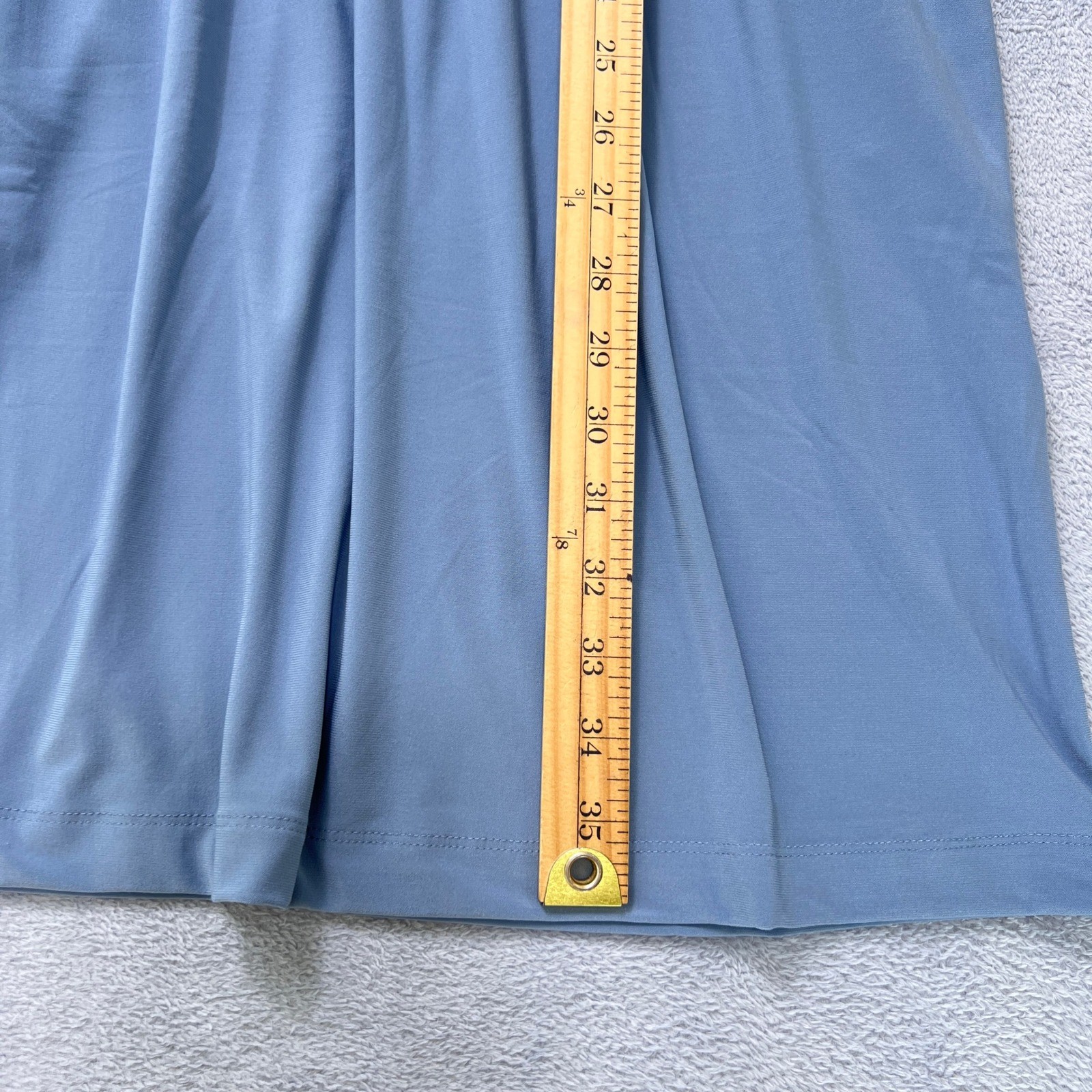 White House Black Market Light Blue Smocked Waist Dress Small Cap Sleeves Midi