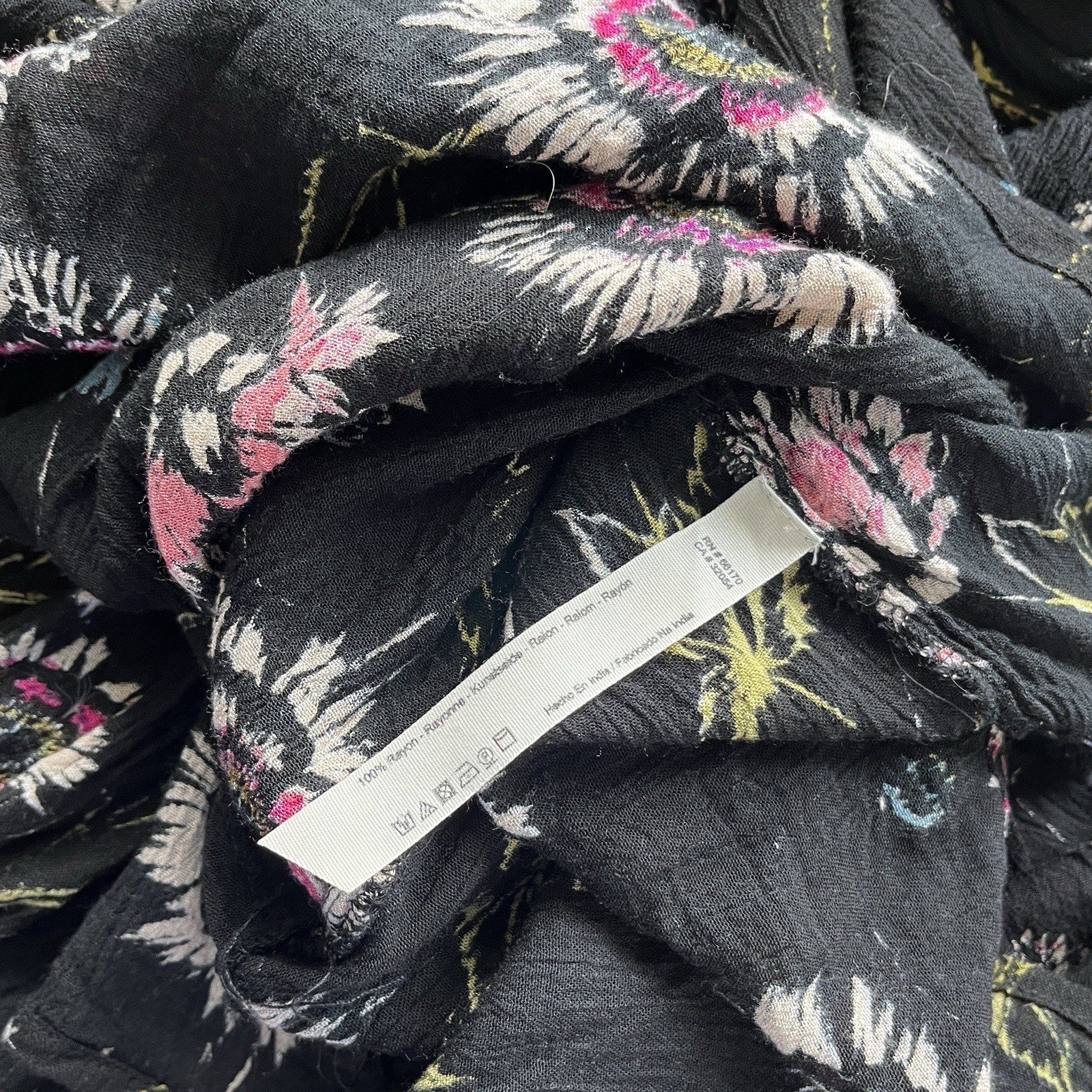 Intimately Free People Black Floral ‘Garden Party’ Smocked Maxi Dress, Size M