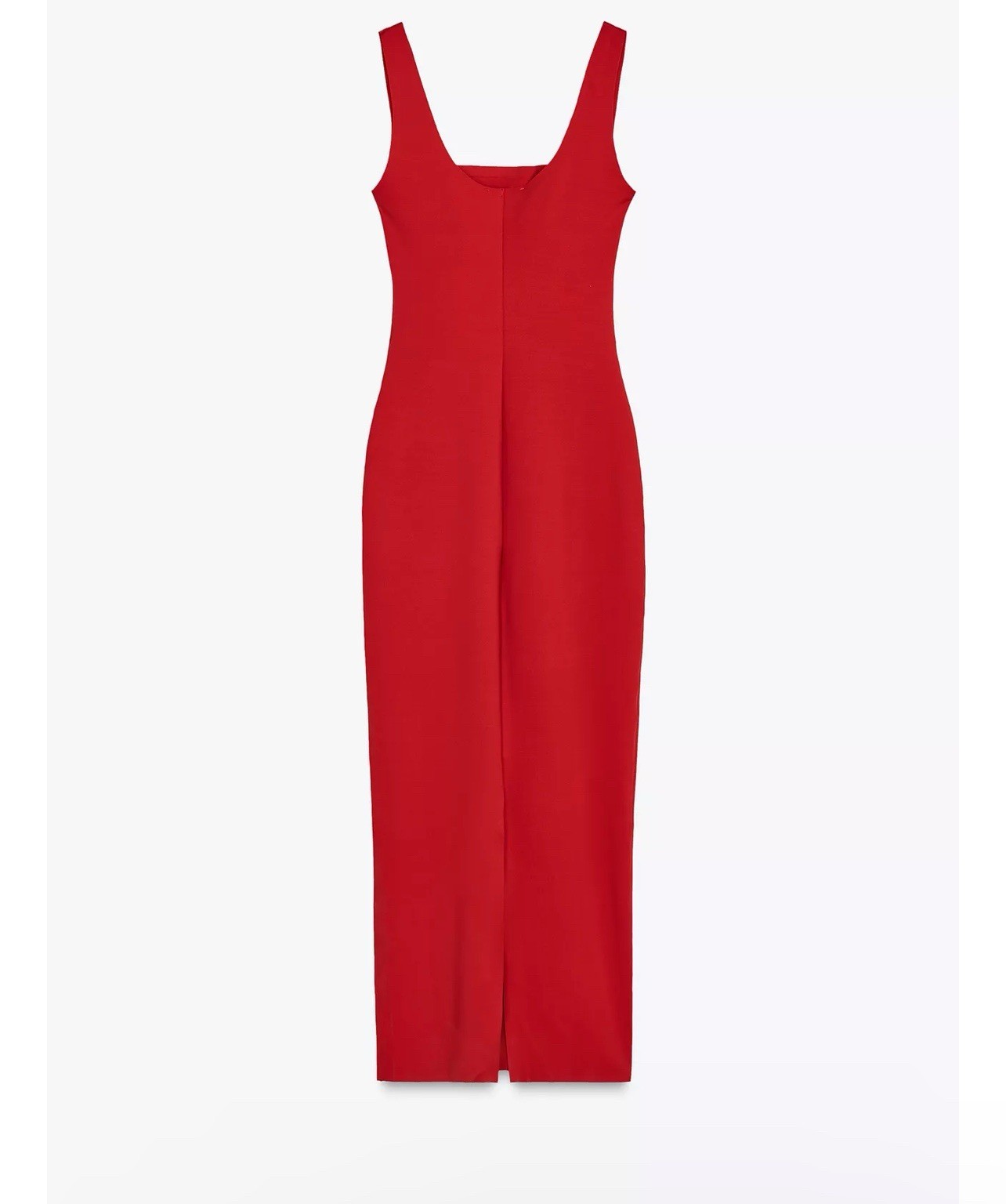 ZARA POLYAMIDE BLEND MIDI DRESS SZ L RED 1355/005/600