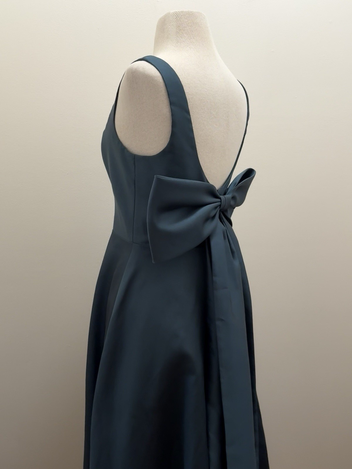 Dessy Collection Green Statement Bow Back Maxi Dress Size 6 Small Formal Elegant