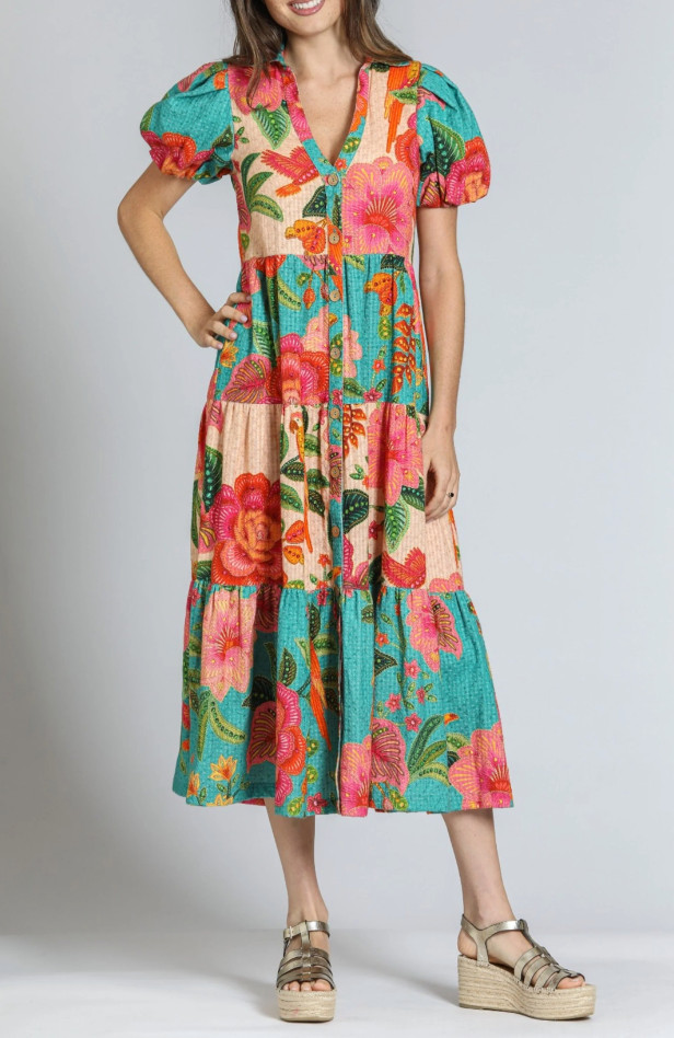 AP.NY – Mixed Print Long Tiered Dress – FINAL SALE ITEM