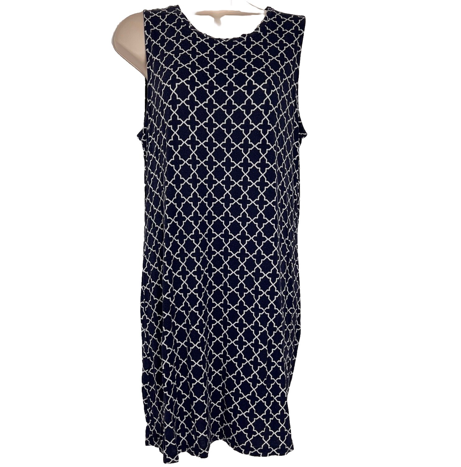 Nautica Tank Dress Women’s Medium Sleeveless Shift Knee Length Lightweight