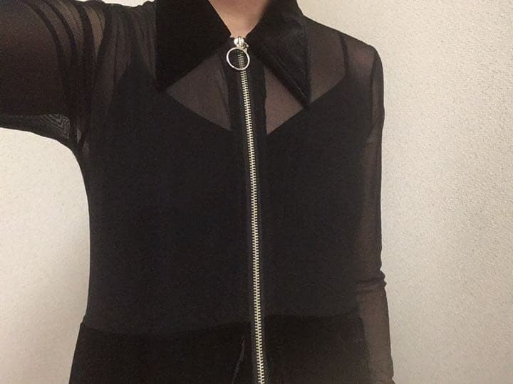 UNIF See-Through Velour Dress