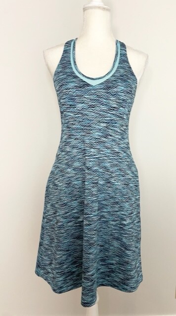 MPG Womens Sleeveless A-Line Tank Dress Size S Blue Built In Padded Bra Pockets