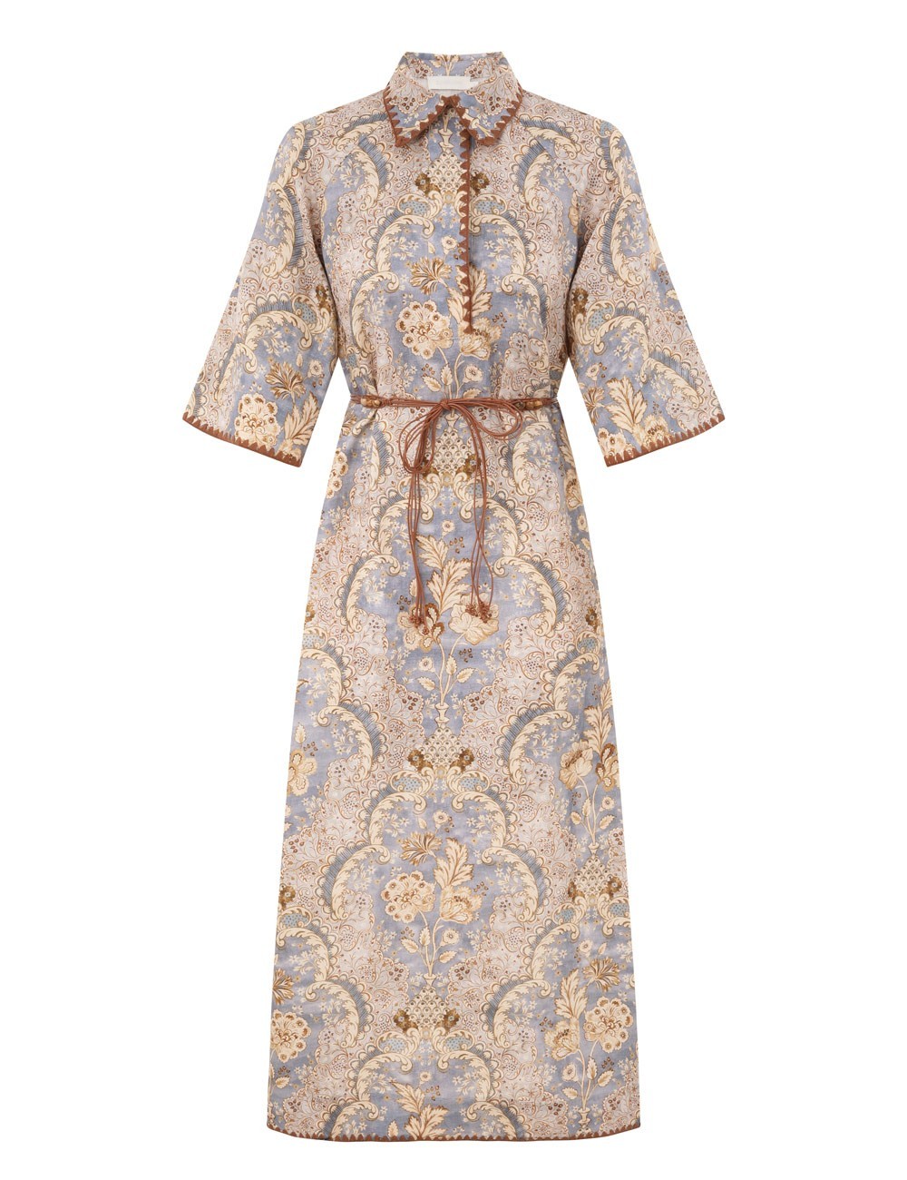 zimmermann Daylight Tunic Midi Damask Denim Dress, Size 8-12, BNWT